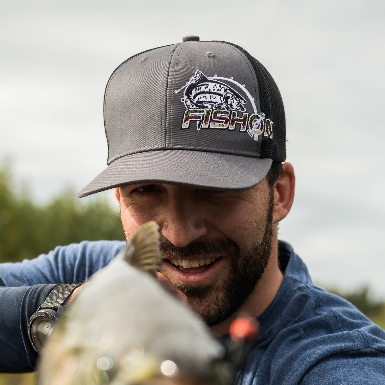 NEW - FishON Trout hat (USA Flag)